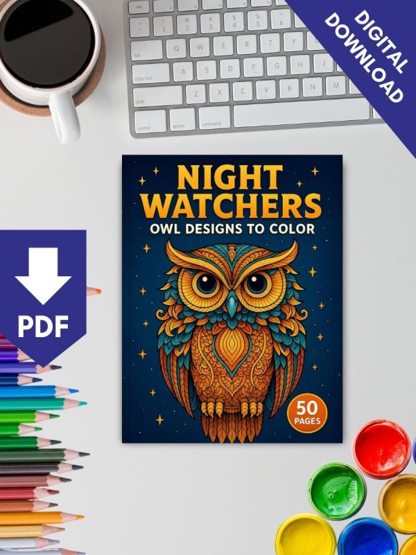 Night Watchers – 50 Owl Designs to Color – Bild 2
