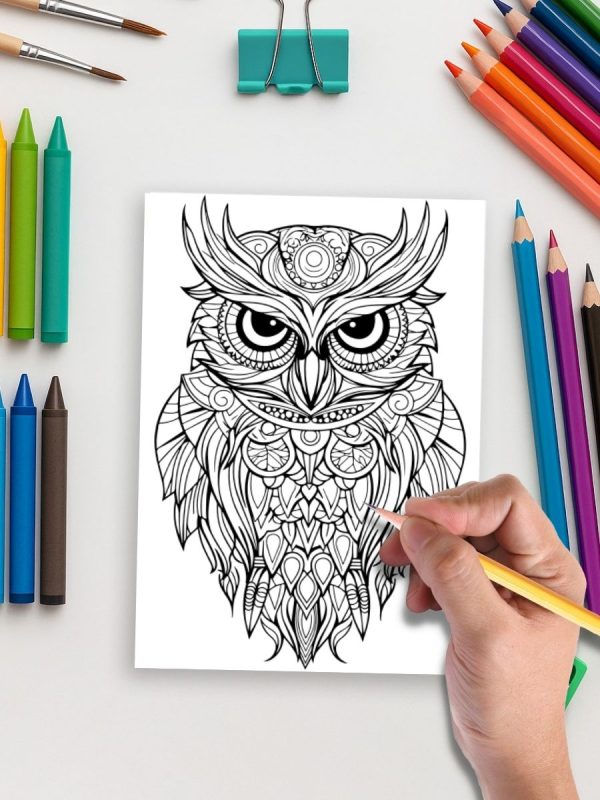 Night Watchers – 50 Owl Designs to Color – Bild 5