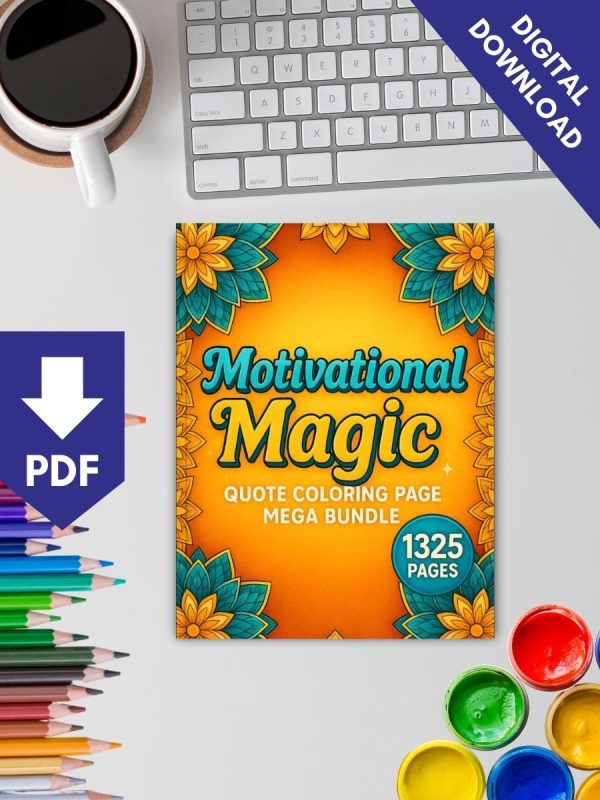 Motivational Magic – 1325 Quote Coloring Page Mega Bundle – Bild 2