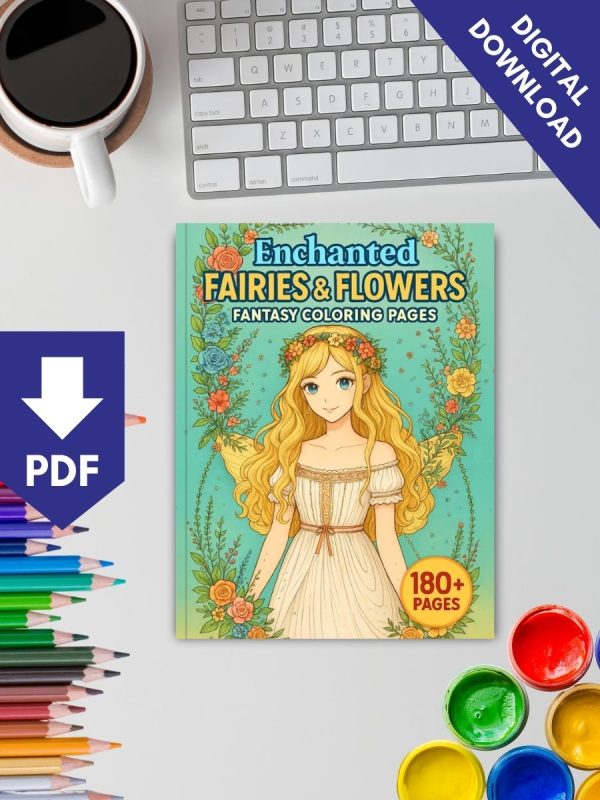 Enchanted Fairies & Flowers – 180+ Fantasy Coloring Pages – Bild 2