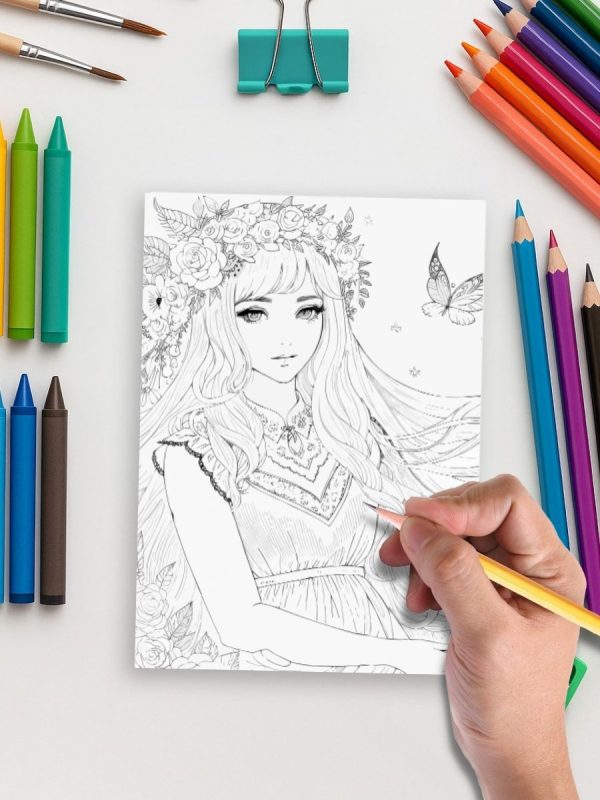 Enchanted Fairies & Flowers – 180+ Fantasy Coloring Pages – Bild 5