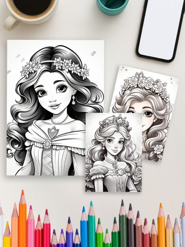 Princess Moments – 120 Elegant Adult Coloring Pages – Bild 4