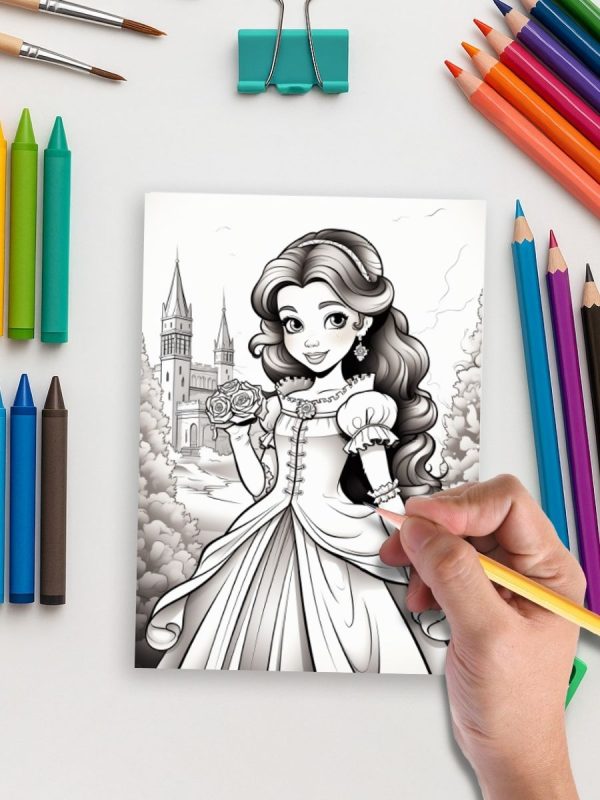 Princess Moments – 120 Elegant Adult Coloring Pages – Bild 5