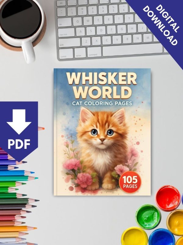 Whisker World – 105 Cat Coloring Pages – Bild 2
