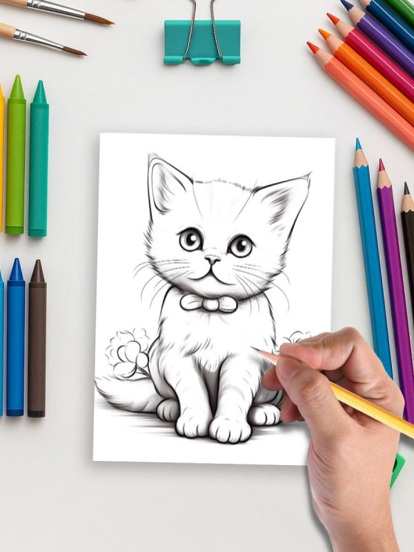 Whisker World – 105 Cat Coloring Pages – Bild 5