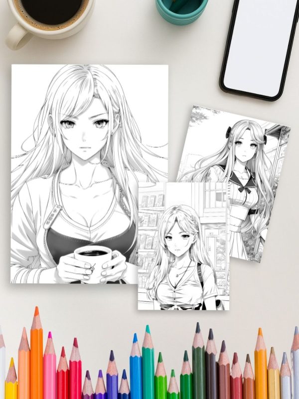 Anime Dream World – 93 Cute Anime Girl Coloring Pages – Bild 4