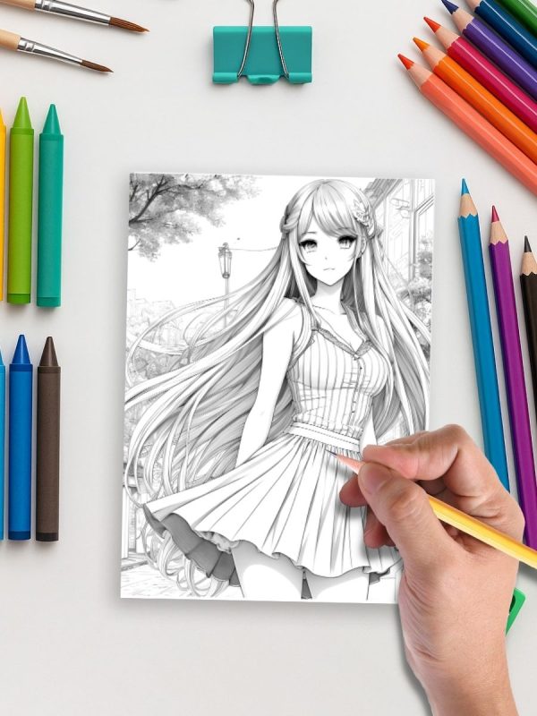 Anime Dream World – 93 Cute Anime Girl Coloring Pages – Bild 5