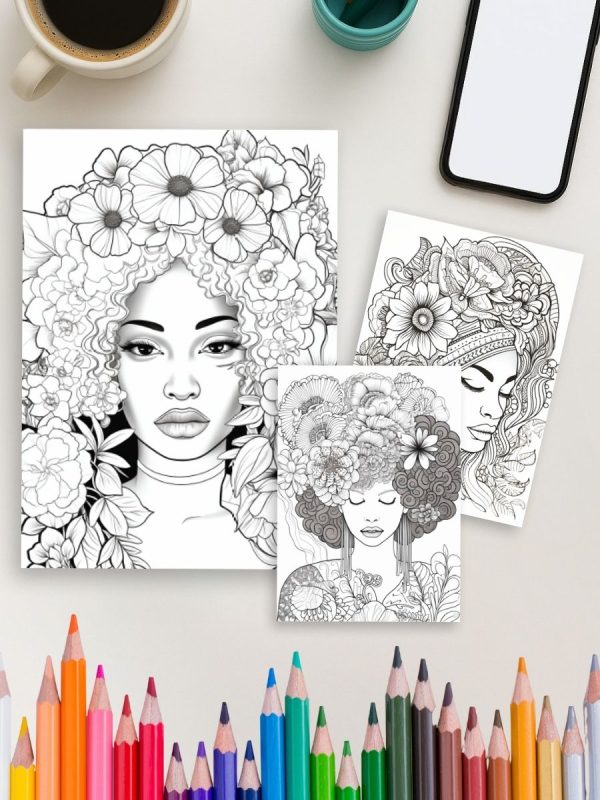 Bold & Beautiful – 1366 Black Women Coloring Page Mega Bundle – Bild 4