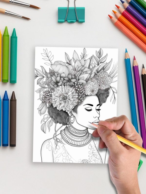 Bold & Beautiful – 1366 Black Women Coloring Page Mega Bundle – Bild 5