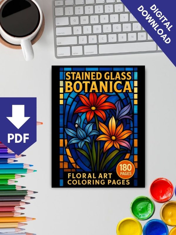 Stained Glass Botanica – 180 Floral Art Pages – Bild 2