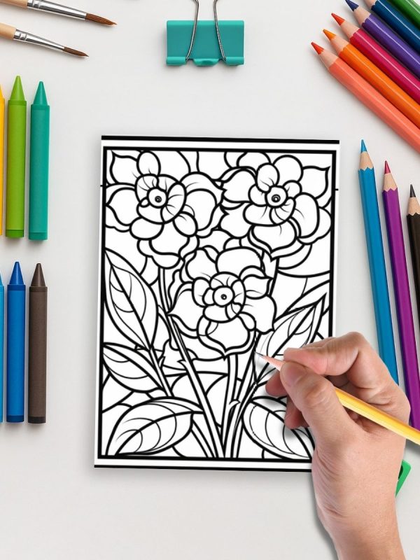 Stained Glass Botanica – 180 Floral Art Pages – Bild 5