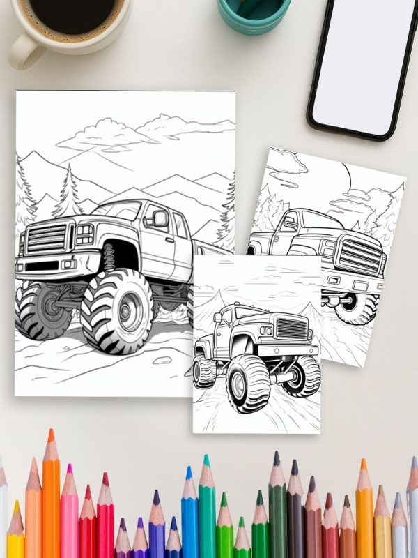 Truck Power – 120 Monster Truck Coloring Pages – Bild 4