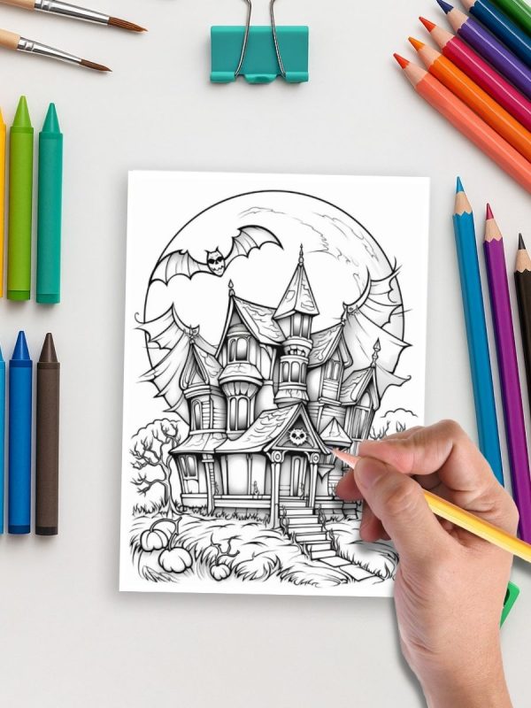 Haunted Manor – 45 Spooky Halloween House Pages – Bild 5