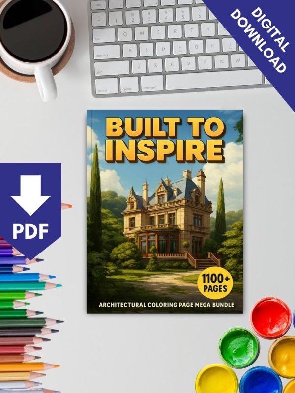 Built to Inspire – 1100+ Architectural Coloring Page Mega Bundle – Bild 2