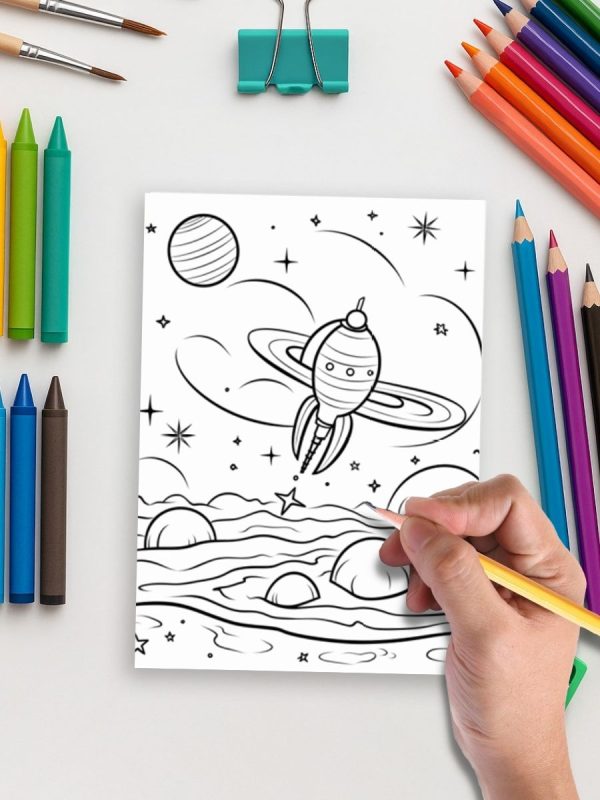Cosmic Adventures – 155 Space Coloring Pages – Bild 3