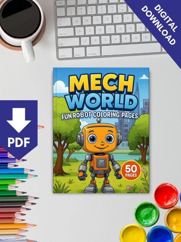 Mech World – 50 Fun Robot Coloring Pages – Bild 2
