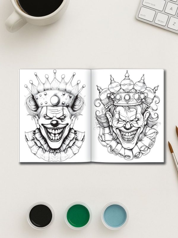 Wicked Whimsy – 25 Evil Clown Coloring Pages – Bild 3
