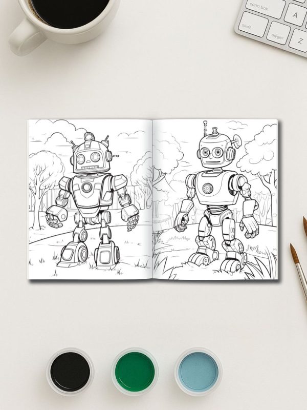 Mech World – 50 Fun Robot Coloring Pages – Bild 3