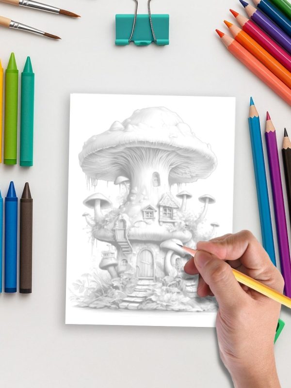 Mushroom Cottage Magic – 75 Whimsical House Pages – Bild 5