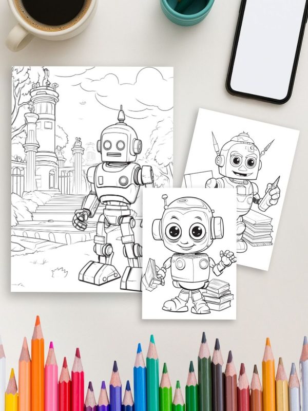 Mech World – 50 Fun Robot Coloring Pages – Bild 4