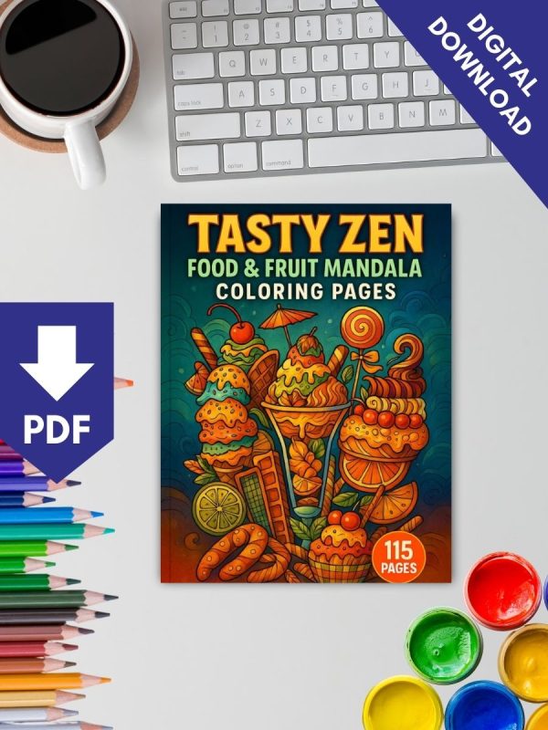 Tasty Zen – 115 Food & Fruit Mandala Coloring Pages – Bild 2