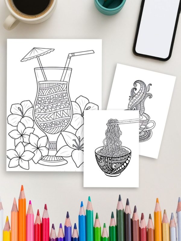 Tasty Zen – 115 Food & Fruit Mandala Coloring Pages – Bild 4