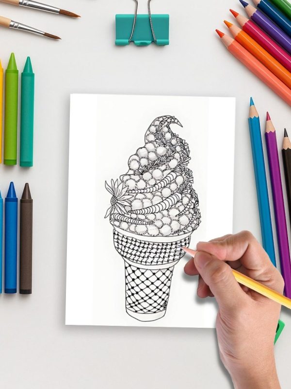 Tasty Zen – 115 Food & Fruit Mandala Coloring Pages – Bild 5
