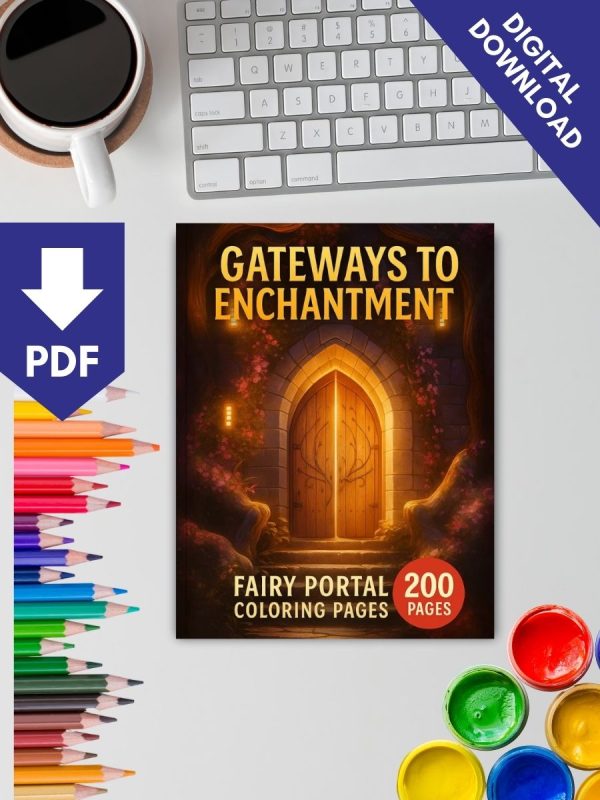 Gateways to Enchantment – 200 Fairy Portal Coloring Pages – Bild 2