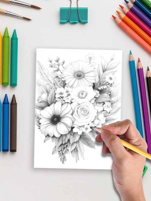 Petals & Posies – 50 Flower Coloring Pages – Bild 5