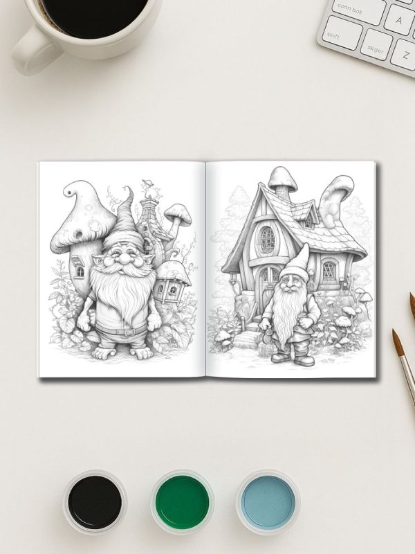Garden Gnome Tales – 75 Whimsical Gnome Coloring Pages – Bild 3
