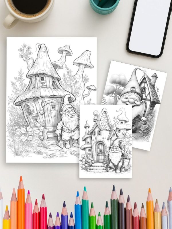 Garden Gnome Tales – 75 Whimsical Gnome Coloring Pages – Bild 4