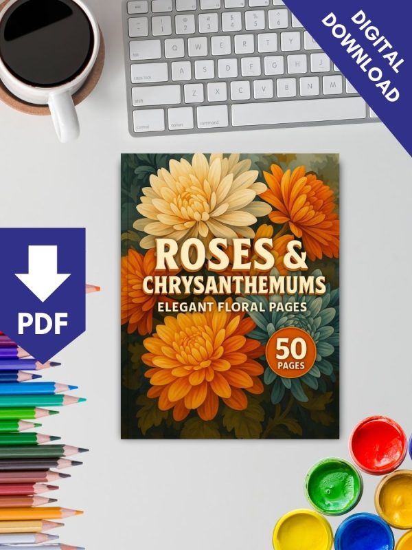 Roses & Chrysanthemums – 50 Elegant Floral Pages – Bild 2