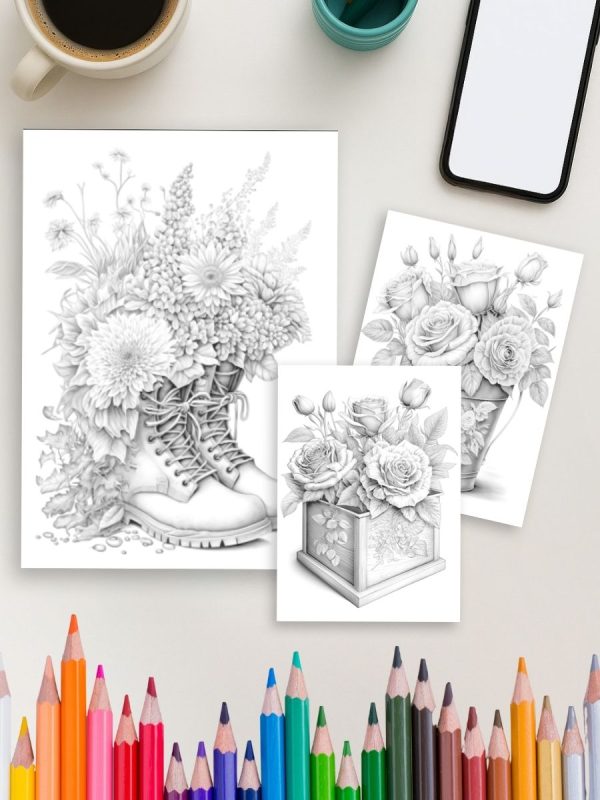 Roses & Chrysanthemums – 50 Elegant Floral Pages – Bild 4