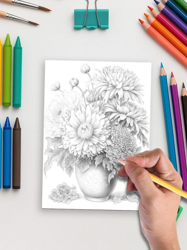 Roses & Chrysanthemums – 50 Elegant Floral Pages – Bild 5