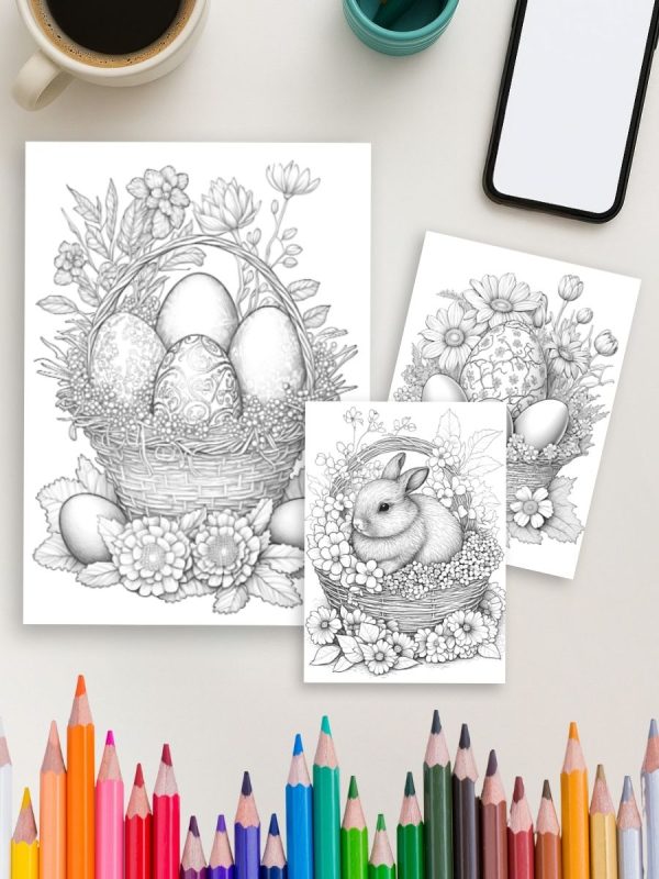 Easter Bloom Baskets – 25 Festive Coloring Pages – Bild 4