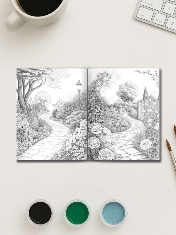 Pathways of the Garden – 25 Scenic Coloring Pages – Bild 3