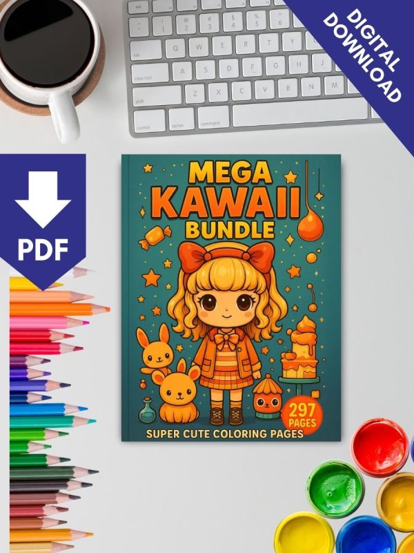 Mega Kawaii Bundle – 297 Super Cute Coloring Pages – Bild 2